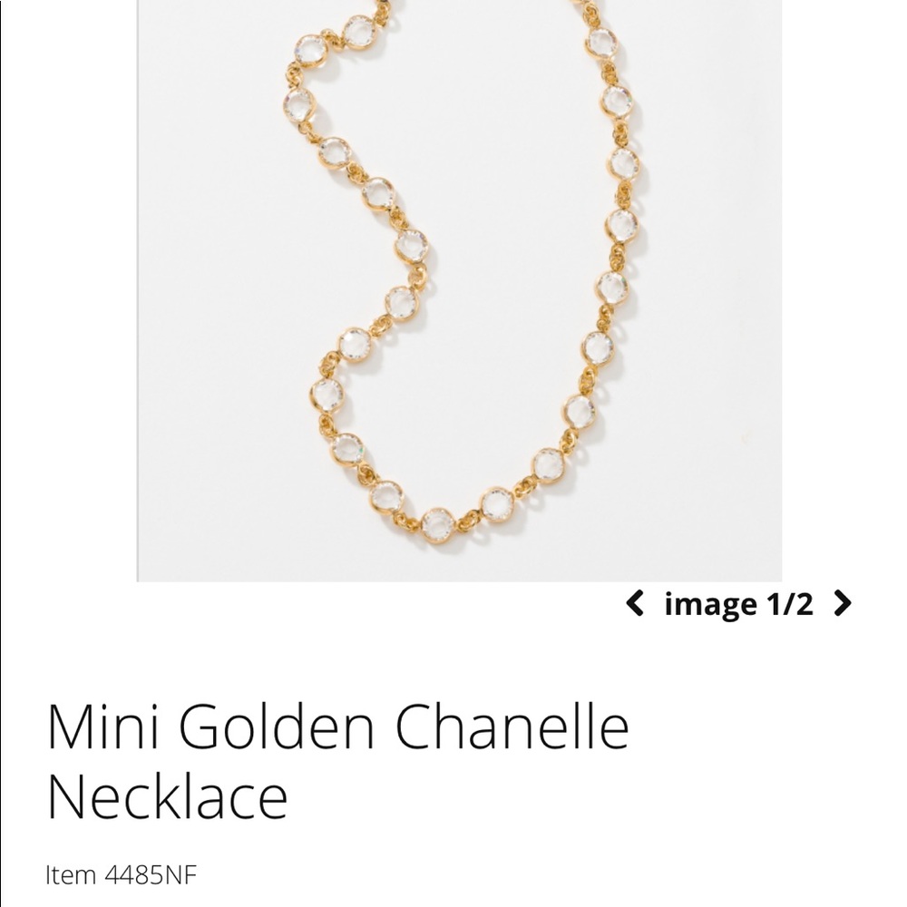 Touchstone Crystal Mini Golden Chanelle Necklace - Gold and Clear
